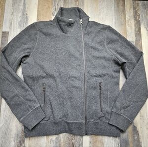 Marine Layer Women's Large Gray Cotton Asymmetrical Full Zipper Jacket